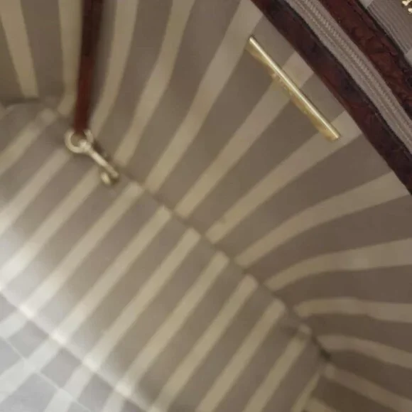 Brahmin Melbourne Ivory Pecan Medium Asher Tote Handbag - EUC - Picture 6 of 6